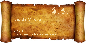 Hauch Viktor névjegykártya